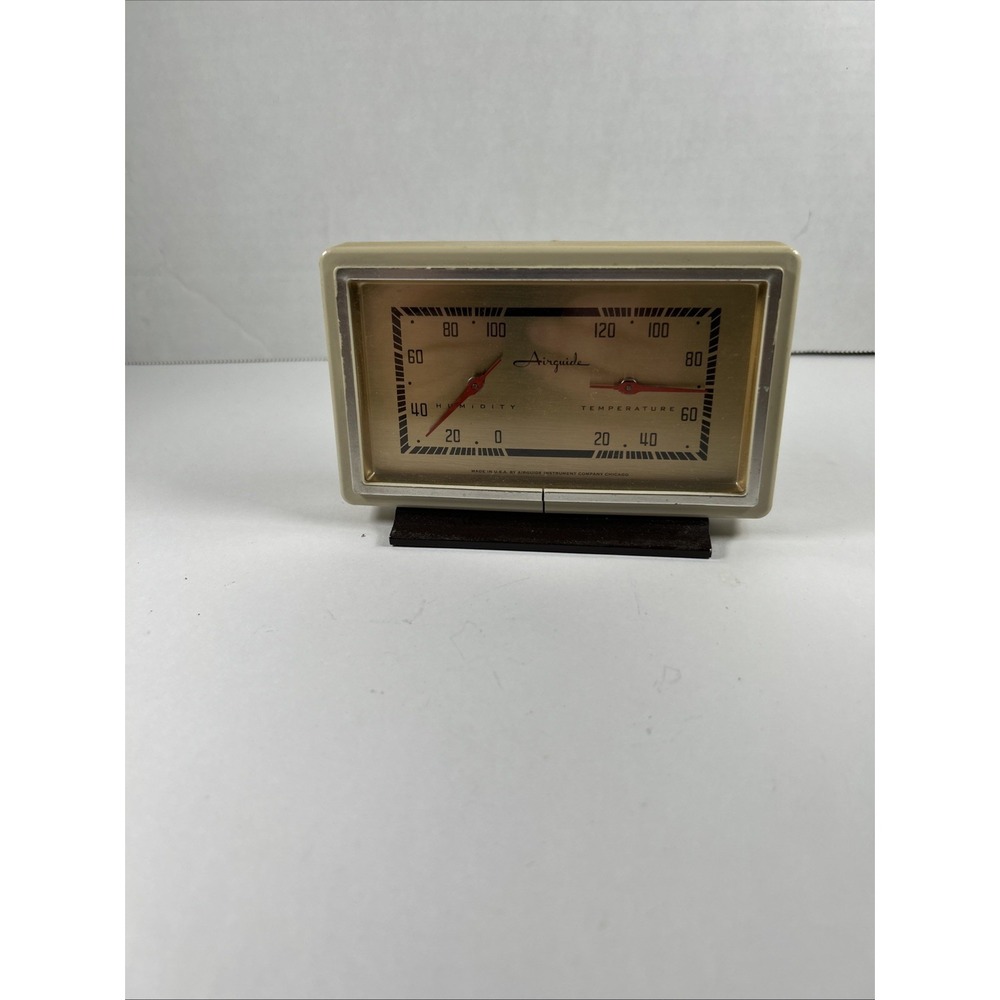 vintage Airguide‎ Humidity Temperature instrument desk U.S.A.  retro gauge